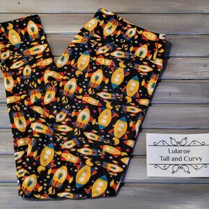 Vintage Style LuLaRoe Spaceships TC Leggings Tall and Curvy Unicorn